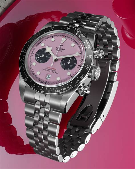 tudor pink chrono|tudor chrono pink dial.